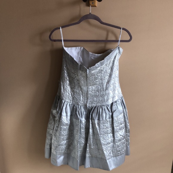 Jessica McClintock Size 12 2000s Silver Dress Rare - Picture 3 of 3